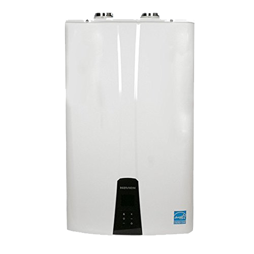 A white water heater displayed against a plain white background, emphasizing its sleek and modern design.