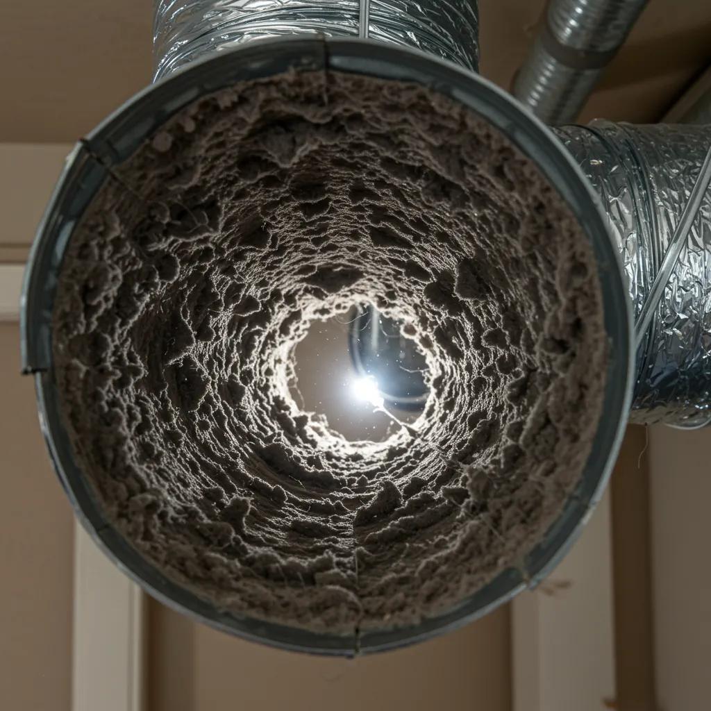 A close-up view of ductwork revealing leaks and obstructions, illustrating how these issues cause temperature imbalances in homes